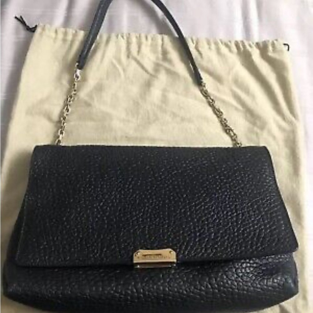 Authentic Burberry leather black pebbled handbag purse
